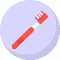 tandborste platt bubbla ikon vektor