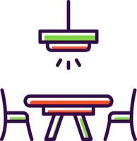 Abendessen Tabelle gefüllt Design Symbol vektor