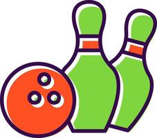 Bowling gefüllt Design Symbol vektor