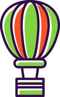 heiß Luft Ballon gefüllt Design Symbol vektor