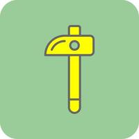 hammare fylld gul ikon vektor