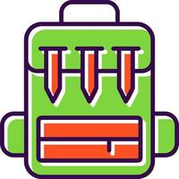 Rucksack gefüllt Design Symbol vektor