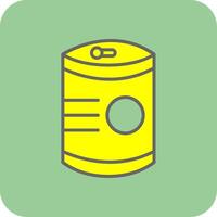konserverad mat fylld gul ikon vektor