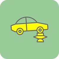 Auto Jack gefüllt Gelb Symbol vektor