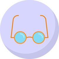 läsning glasögon platt bubbla ikon vektor