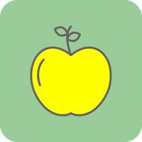 Apfel gefüllt Gelb Symbol vektor