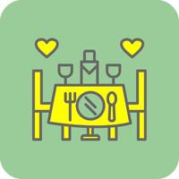 Hochzeit Abendessen gefüllt Gelb Symbol vektor