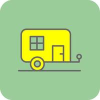 Wohnwagen gefüllt Gelb Symbol vektor