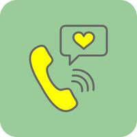 Telefon gefüllt Gelb Symbol vektor