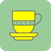 Tee Tasse gefüllt Gelb Symbol vektor