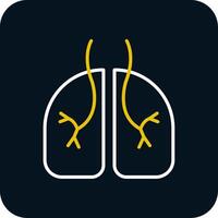 pulmonology linje röd cirkel ikon vektor