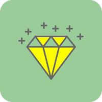 Diamant gefüllt Gelb Symbol vektor