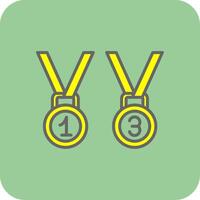 Medaillen gefüllt Gelb Symbol vektor
