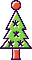 jul träd fylld design ikon vektor