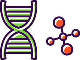 DNA gefüllt Design Symbol vektor