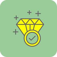 diamant fylld gul ikon vektor