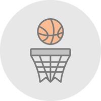 basketboll linje fylld ljus ikon vektor