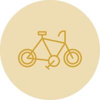 cykel linje gul cirkel ikon vektor
