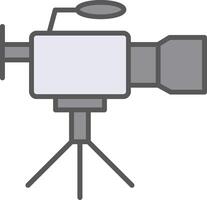 videokamera linje fylld ljus ikon vektor