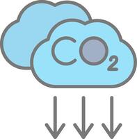 co2 Linie gefüllt Licht Symbol vektor