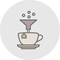 Kaffee Filter Linie gefüllt Licht Symbol vektor