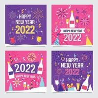 Frohes neues Jahr 2022 Social-Media-Beiträge vektor