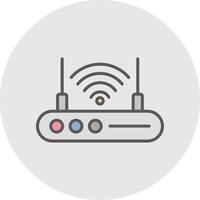 W-lan Router Linie gefüllt Licht Symbol vektor