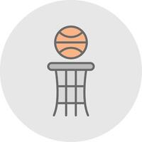 Basketball Linie gefüllt Licht Symbol vektor