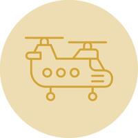 helikopter linje gul cirkel ikon vektor