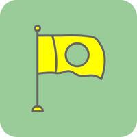 flagga fylld gul ikon vektor