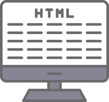 webb utveckling linje fylld ljus ikon vektor