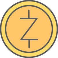 zcash linje fylld ljus ikon vektor