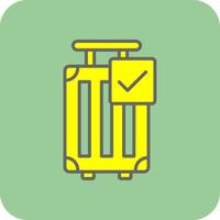 Gepäck gefüllt Gelb Symbol vektor