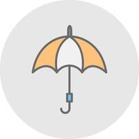 Regenschirm Linie gefüllt Licht Symbol vektor