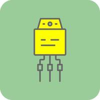 transistor fylld gul ikon vektor