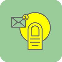 e-post fylld gul ikon vektor