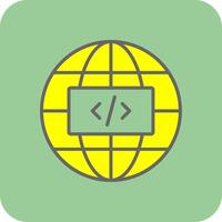 jord klot fylld gul ikon vektor