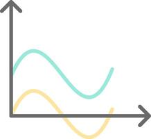 Welle Diagramm Linie gefüllt Licht Symbol vektor