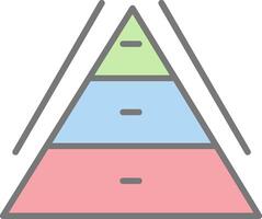 pyramid Diagram linje fylld ljus ikon vektor