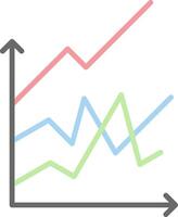 Linie gefüllt Licht Graph Linie gefüllt Licht Symbol vektor