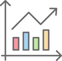 Bar Diagramm Linie gefüllt Licht Symbol vektor
