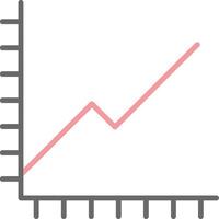 Diagram linje fylld ljus ikon vektor