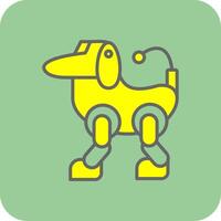 robot fylld gul ikon vektor