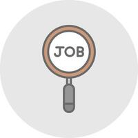 Job Suche Linie gefüllt Licht Symbol vektor