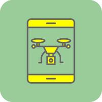 Drohne gefüllt Gelb Symbol vektor