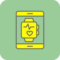 Smartwatch gefüllt Gelb Symbol vektor