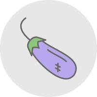 Aubergine Linie gefüllt Licht Symbol vektor