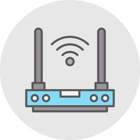 router linje fylld ljus ikon vektor