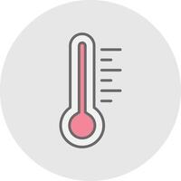 Thermometer Linie gefüllt Licht Symbol vektor