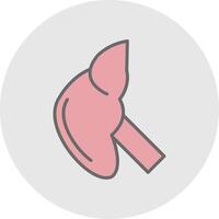 Hepatologie Linie gefüllt Licht Symbol vektor